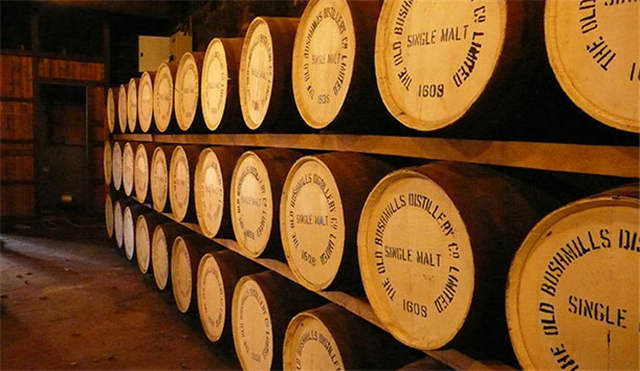 Barrels at Old Bushmills Distillery